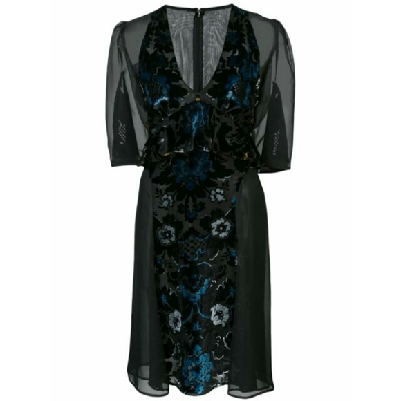 Anna SuiArabesque Floral Velvet DressBlack 4 - Picture 8 of 8